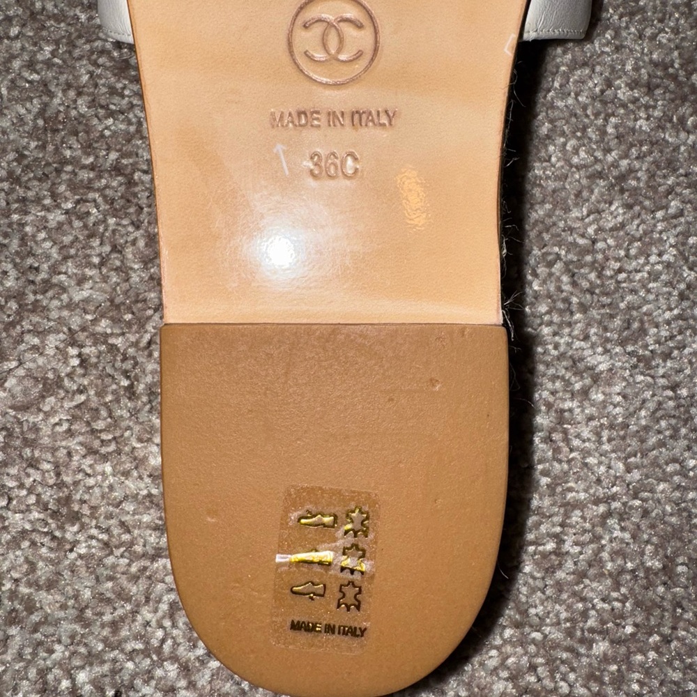 CHANEL Cream Espadrilles with Gold Accents - Picture 6 of 8